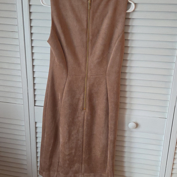 Calvin Klein Tan Suede Midi Dress - Picture 8 of 14